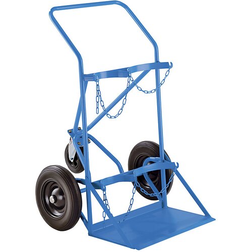 eurokraft pro voziček za jeklenke in plinske jeklenke, za 2 jeklenki do Ø 230 / 380 mm, s podpornim kolesom, kolesa iz polne gume Cene