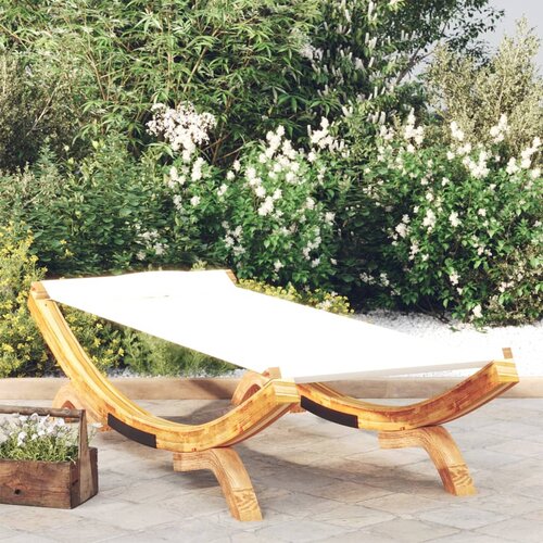 VidaXL Vrtni ležaj 100 x 188,5 x 44 cm od masivnog savijenog drva krem Slike