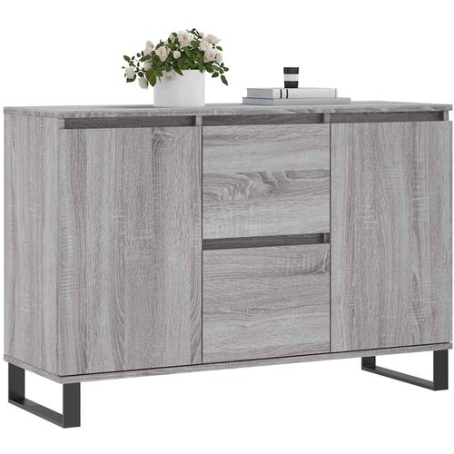  Komoda sivog hrasta sonome 101,5x35x70 cm od konstruiranog drva Slike