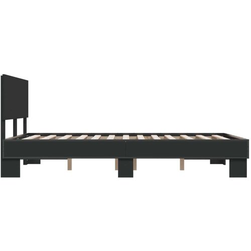 VidaXL Okvir kreveta crni 120 x 200 cm od konstruiranog drvo i metal Slike