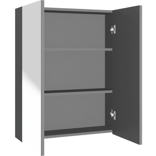 Maison Chic Kopalniška omarica - Kopalniški kabinet z ogledalom 60x15x75 cm MDF antracitna, (21794804) Cene