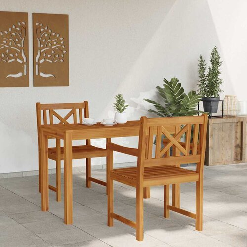  Vrtni set za objed 3 kom. Smeđa Čvrsto drvo akacije 110 x 55 x 74 cm Slike
