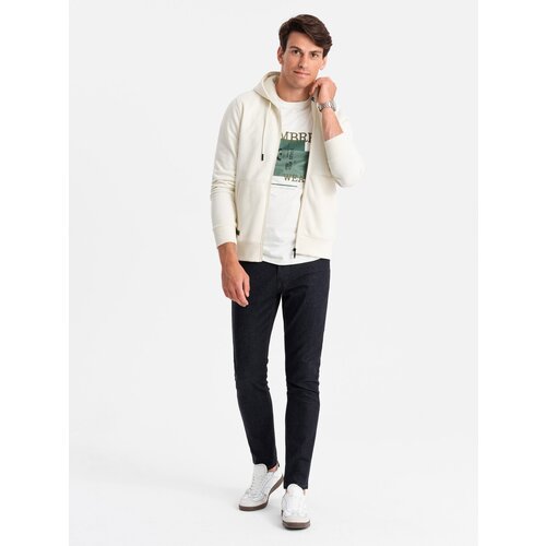 Ombre Men&amp;#039;s unbuttoned cotton BASIC sweatshirt - cream Slike