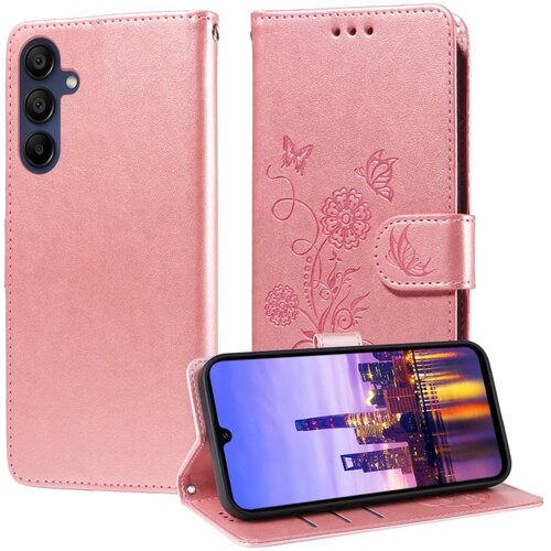 SUNSKY Eleganten etui ovitek za Samsung A16, A17 in A26, Rose Gold, metulji Cene