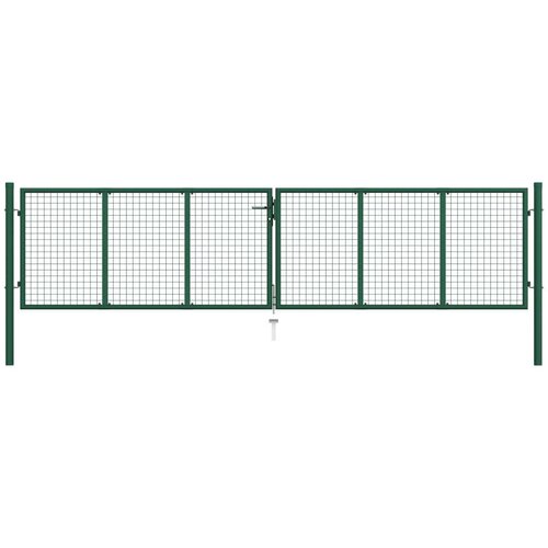 vidaXL Mrežasta vrtna vrata iz jekla 400x100 cm zelena Cene