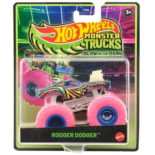 Mattel Hot Wheels Monster Trucks Rodger Dodger svetleč v temi avtomobilček 1/64 - Slike