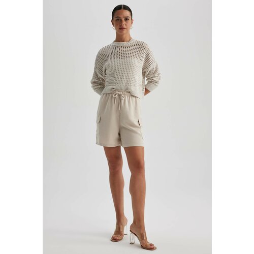 Defacto high waist linen blend shorts Slike
