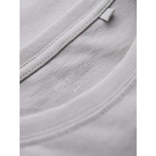 Ombre Men's cotton t-shirt with contrasting thread - light grey Cene