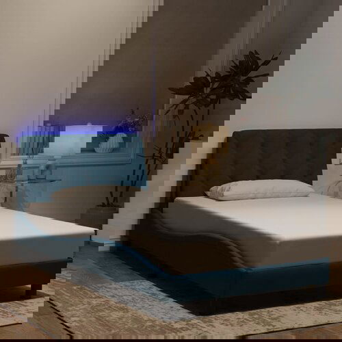 Furnova Posteljni okvir z LED lučkami moder 100x200 cm žamet, (21944289) Slike