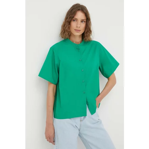 Marc O'Polo Bombažna srajca DENIM ženska, zelena barva