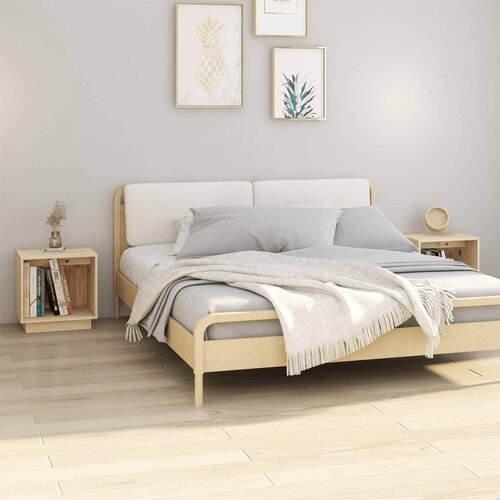 Furnova Nočna omarica 2 kosa 40x30x40 cm trdna borovina, (21925848) Slike
