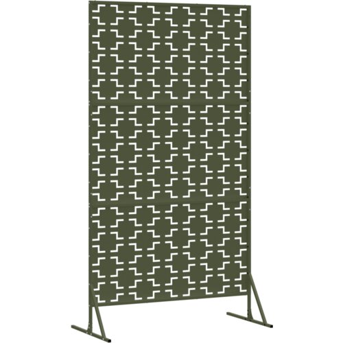 VidaXL Metalni panel ograde Maslinasta Velik Uzorciran Slike