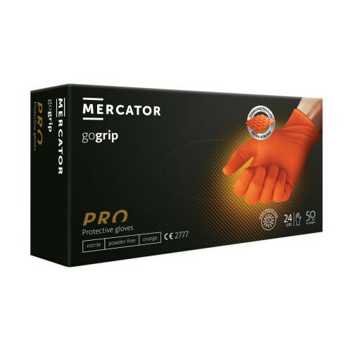 MERCATOR medical jednokratne rukavice gogrip pro narandžaste bez pudera veličina l ( rp3002500l ) Slike