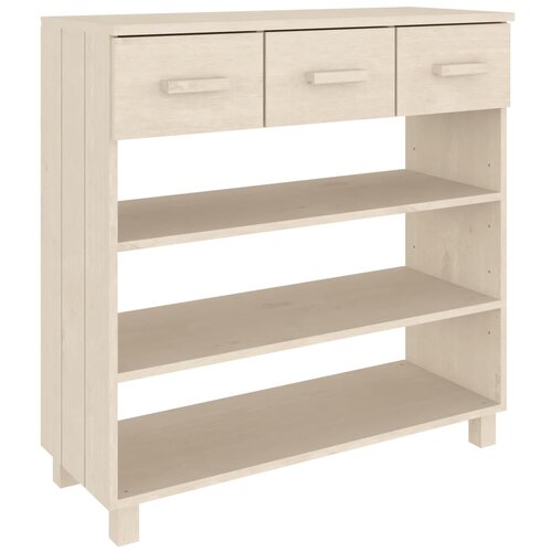 Maison Chic konzolna miza - miza ob steni HAMAR medeno rjava 90x35x90 cm trdna borovina, (21785904) Cene