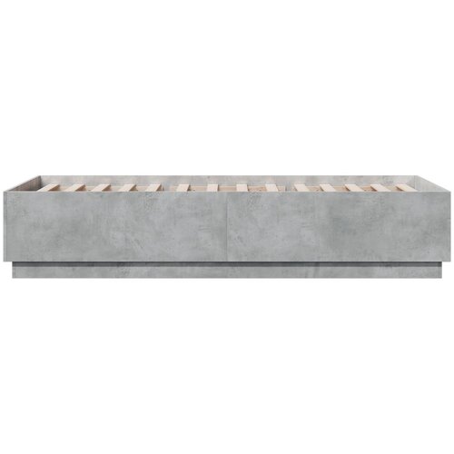  Okvir kreveta s LED svjetlima boja betona 90 x 200 cm drveni Slike