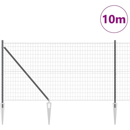 Euro ograda s &amp;scaron;picama 10 x 1,4 m Čelik premazan PVC-om Siva Slike