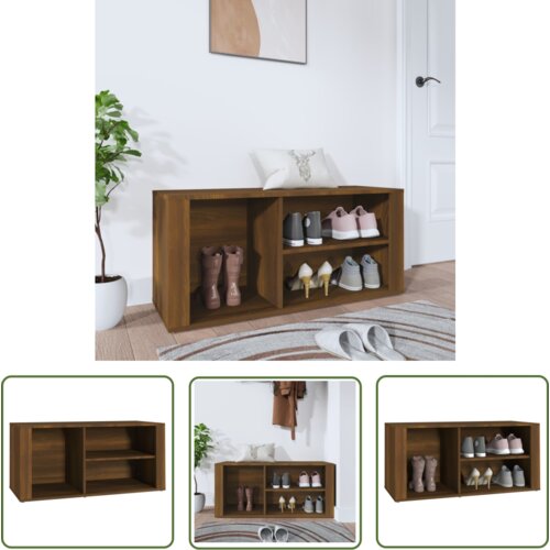 The Living Store Omarica za čevlje rjav hrast 100x35x45 cm inženirski les - Omarica Za Čevlje, (21744425) Cene