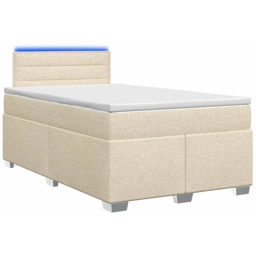  Krevet s box springom madracem i LED-om Krem 120 x 200 cm - Krem 120 x 200 cm Dizajn linija Slike
