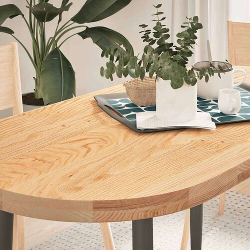 vidaXL Mizna plošča 120x60x4 cm trdna hrastovina ovalna Cene