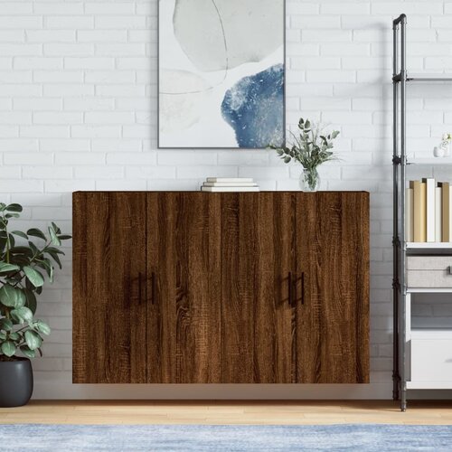 The Living Store Stenska omarica 2 kosa rjavi hrast 69,5x34x90 cm - Stenska Omara, (21435696) Slike