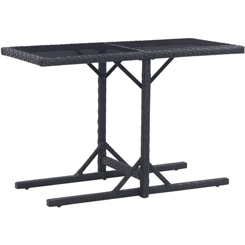  Vrtni stol crni 110 x 53 x 72 cm stakleni i poliratan Slike