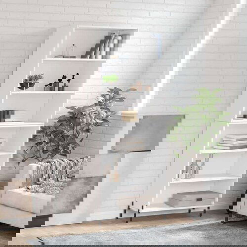  Visoka komoda bijela 69 5 x 32 5 x 180 cm od konstruiranog drva Slike