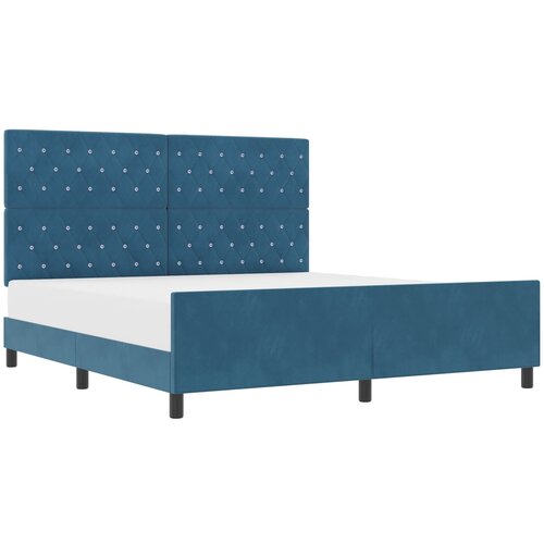 vidaXL Box spring krevet Tamno plava 180 x 200 cm Baršun Cene