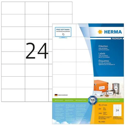 Herma Premium Labels 70x37 100 Sheets DIN A4 2400 pcs. 4464