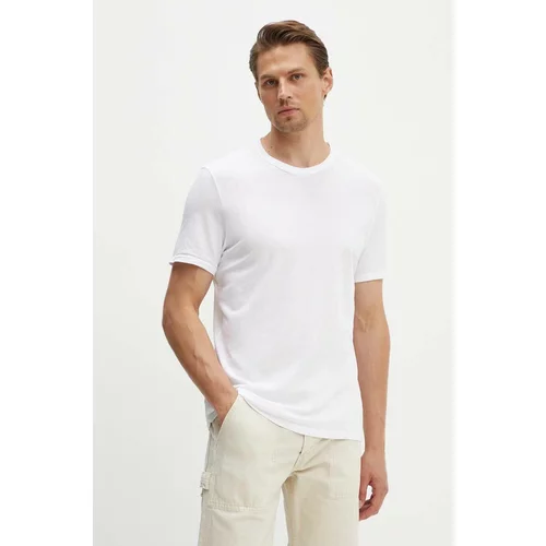 American Vintage Pamučna majica za muškarce, boja: bijela, bez uzorka, MDEC1TH24