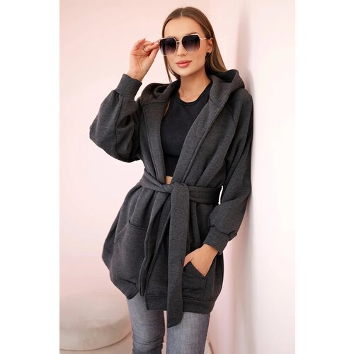 Kesi Insulated raincoat with graphite waist tie Cijene