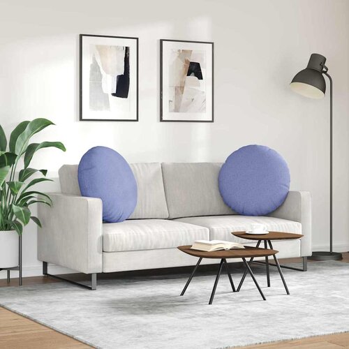  Jastučići za sjedenje 2 pcs Traper plava &amp;Oslash;80 x 29 cm tkanina Slike