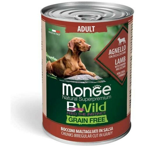 Monge Bwild konzerva za pse - ADULT - jagnjetina 16x400gr Slike