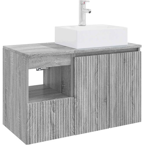  Set namje&amp;scaron;taja za kupaonicu 2 kom. Siva Sonoma 49,5 x 41 x 79,5 cm Slike
