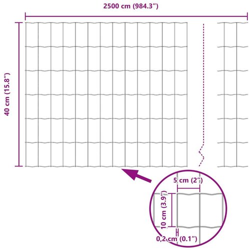 VidaXL Euro Ograda Siva 0.4x25 m Čelik Slike