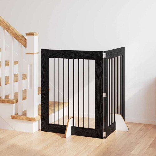  Vrata za pse z stojali 2 pcs Črni hrast 80 x 100 cm, (5000232793) Cene