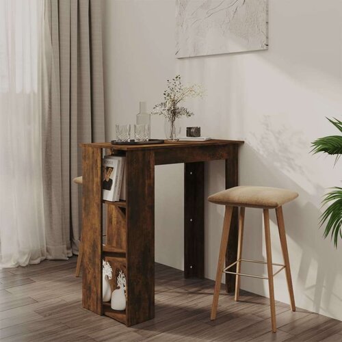 VidaXL Barski stol s policom boja hrasta 102x50x103,5 cm od iverice Slike