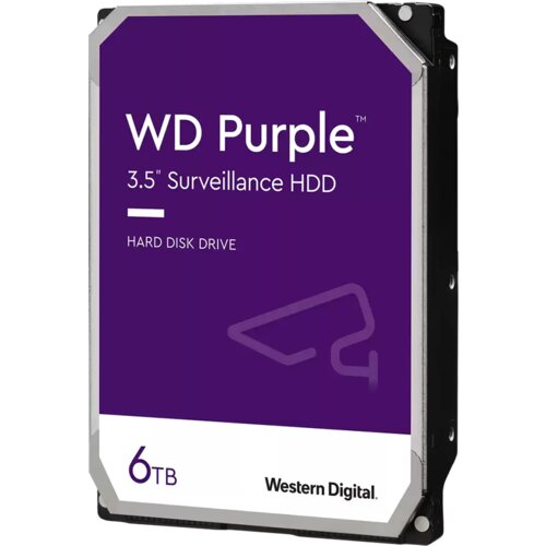 Western Digital HDD Video Surveillance WD Purple 6TB CMR, 3.5”, 256MB, SATA 6Gbps, TBW: 180 Cijene