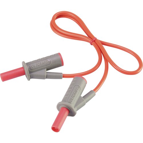 Voltcraft Visokofleksibilni varnostni merilni kabel [lamelni vtič 4 mm - lamelni vtič 4 mm] 0.5 m rdeče barve MSB-501 10 A, (20422866) Cene