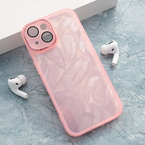  Maska za iPhone 15 Glitter Feather roze Cene