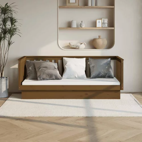  Dnevna postelja medeno rjava 75x190 cm trdna borovina, (20727251)