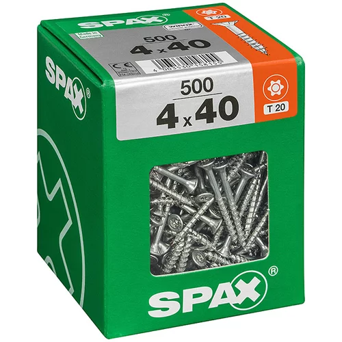 SPAX Univerzalni vijaki Spax T-star plus (Ø x D: 4 mm x 40 mm, pocinkani, 500 kosov)