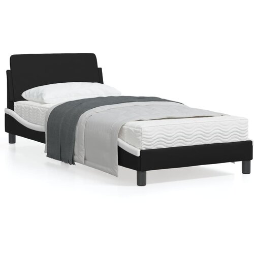 vidaXL Okvir kreveta s uzglavljem crno-bijeli 90 x 200 cm umjetna koža Cene