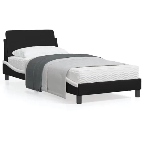 vidaXL Okvir kreveta s uzglavljem crno-bijeli 90 x 200 cm umjetna koža