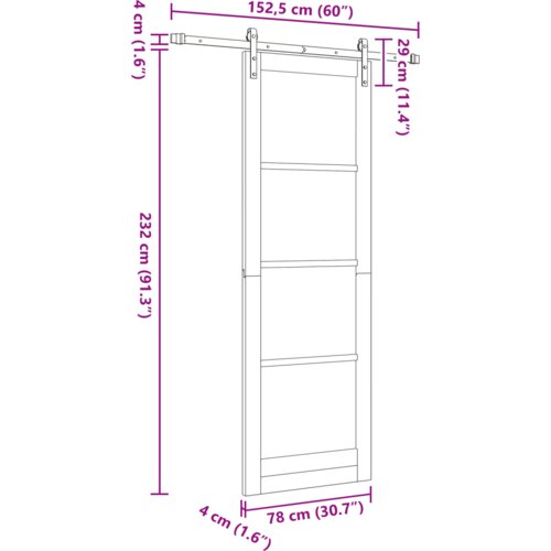 vidaXL klizna vrata s opremom 'ORKDAL'78x232 cm Cene