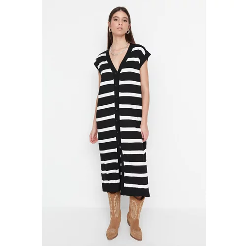 Trendyol Ecru Striped Knitwear Dress