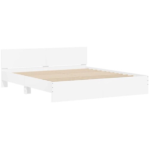 VidaXL Okvir kreveta s uzglavljem s uzglavljem Bijela 193 x 203 cm - Bijela 193 x 203 cm Slike