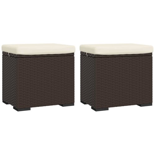  Otomani s jastucima 2 kom smeđi 40 x 30 x 40 cm od poliratana Slike