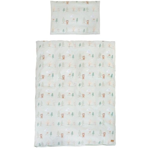 Roba Svijetlo zelena pamučna dječja posteljina za dječji krevetić 100x135 cm Woodland Buddies – Cijene