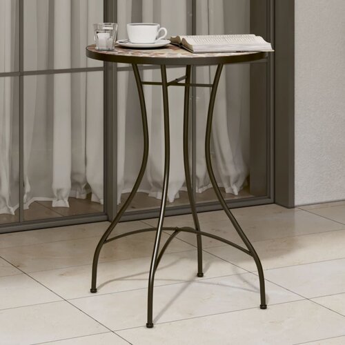  The Living Store Bistro mizica z mozaikom terakota in bela Ø50x70 cm keramika - Bistro Mizica Z Mozaikom, (21500501) Cene