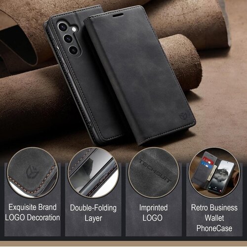 Techsuit Confy Cover preklopna futrola za Honor Magic7 Lite / X9c &amp;ndash; crna Slike